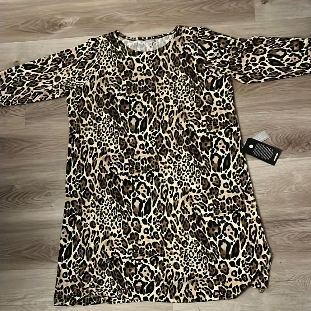 Leopard Print Long Sleeve Dress